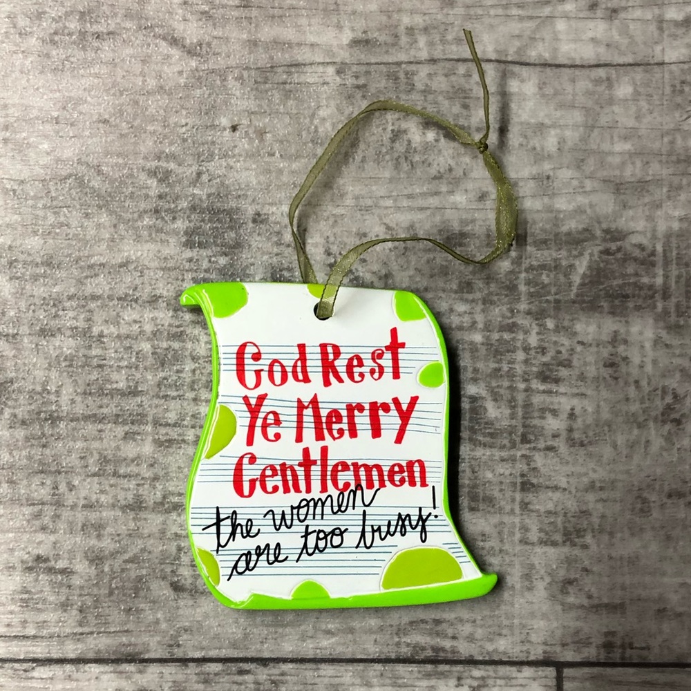 Hallmark God Rest Ye Merry Gentlemen The Women Are Too Busy! Christmas Ornament